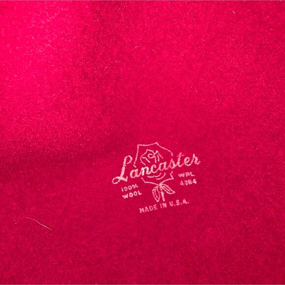 Vtg Lancaster Red Wool Wide-Brim Hat W/Bow USA Made - Picture 4 of 6